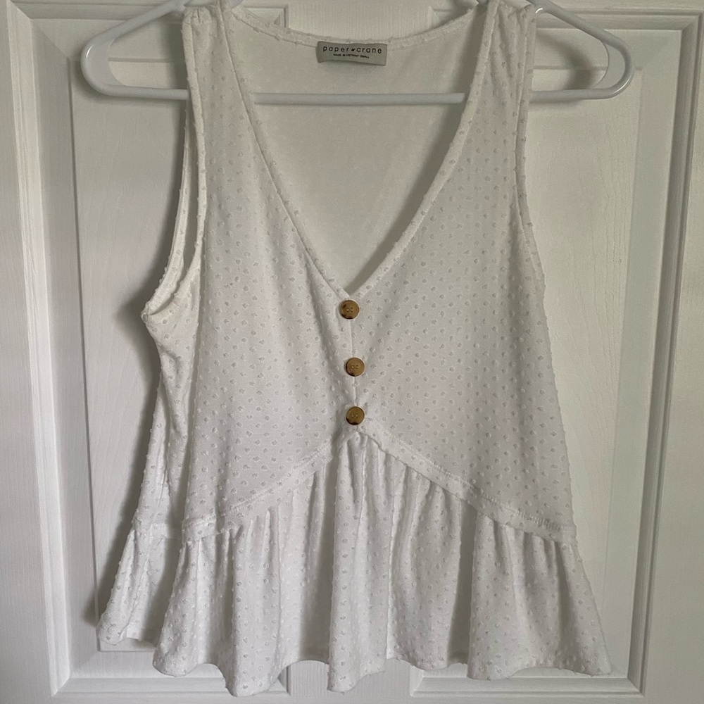 Peplum patterned tank top